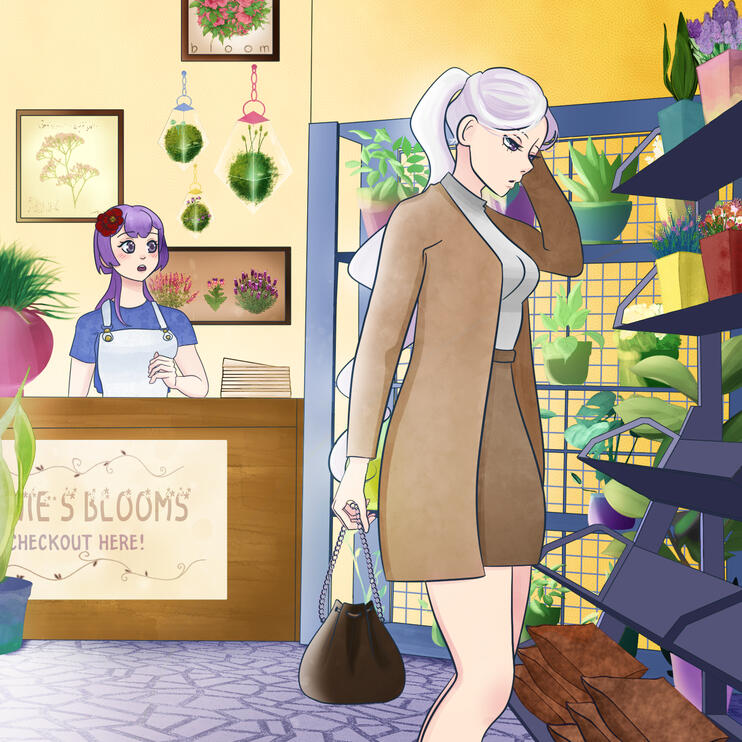 Modern AU Edelgard and Florist!Bernadetta, for FE3H Rarepair Exchange 2023