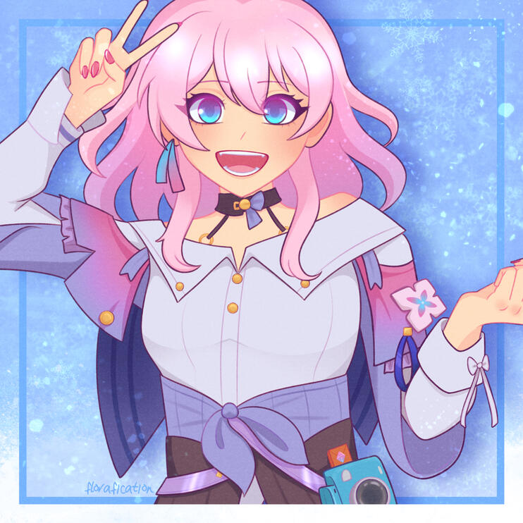 Half body drawing of March 7th from Honkai Star Rail