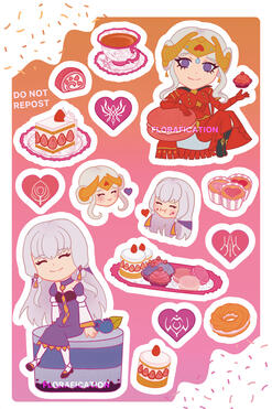 Sticker sheet of Edelgard and Lysithea, for The Emperor and Her Wisdom