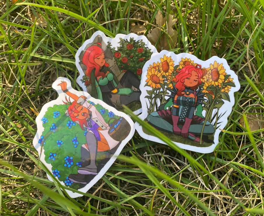 Die-cut stickers of Hapi, for Freed Spirit